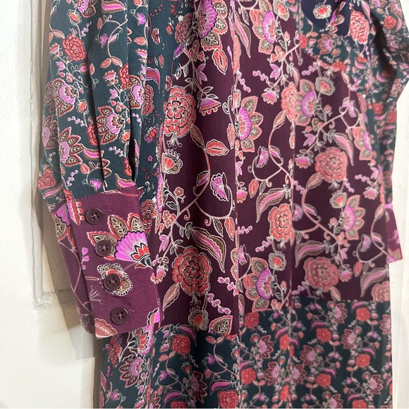 Cabi Multicolor Paisley Boho Long Sleeve Maxi Dress, Size Large - Picture 5 of 9